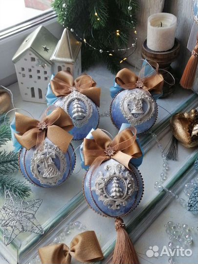 Елочные шары из бархата