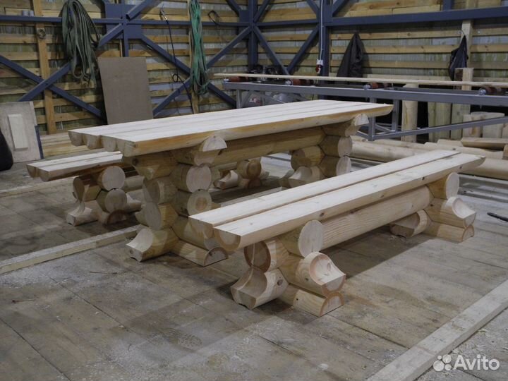 Сруб Садовой мебели из оцилиндрованного бревна