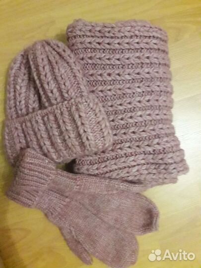 Шапка снуд и варежки