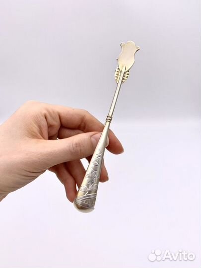 Щипцы для сахара серебро 84 проба позолота