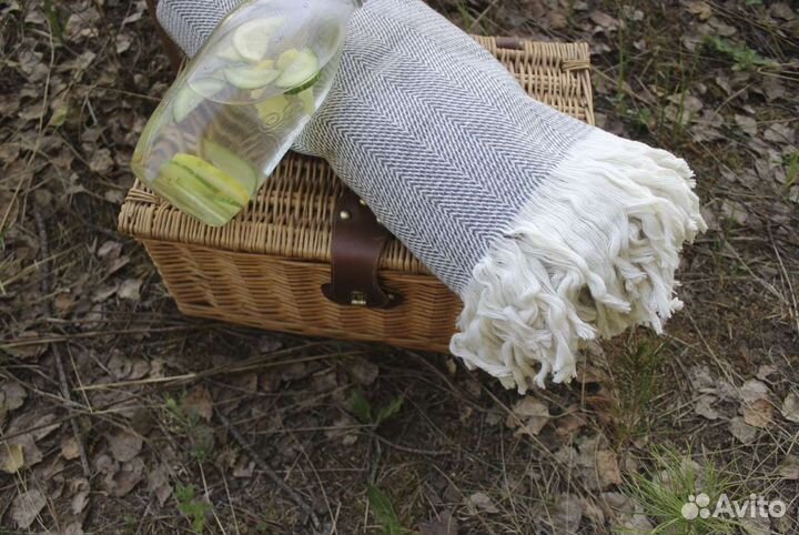 Плед хлопковый в ёлочку