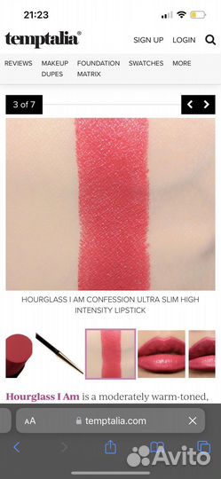 Hourglass Confession Ultra Slim Lipstick, Тушь