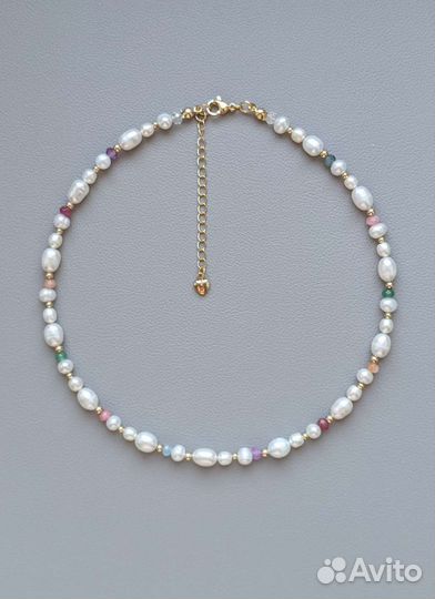 Колье чокер из натуральных камней