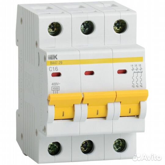 Автоматический выключатель трёхполюсный IEK ва47-2