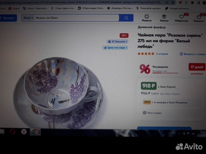 Чайная пара из фарфора