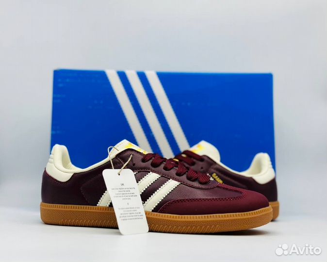 Adidas Samba OG Maroon Gold Metallic (W)