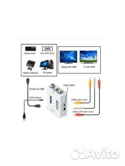 Конвертер hdmi AV RCA (адаптер)