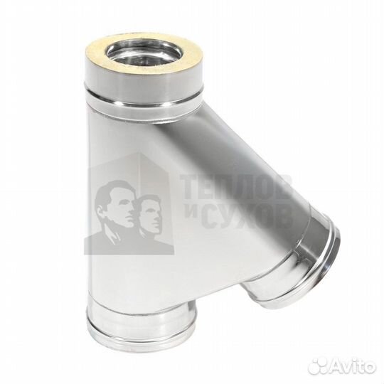 Тройник Теплов и Сухов Термо 45* трт-Р 316-0.5/304 D100/160 с хомутом