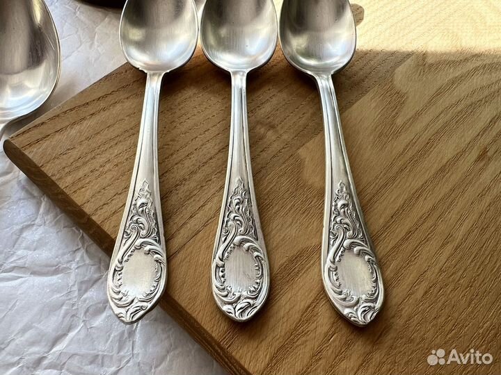 Мельхиоровые ложки мнц посеребренные