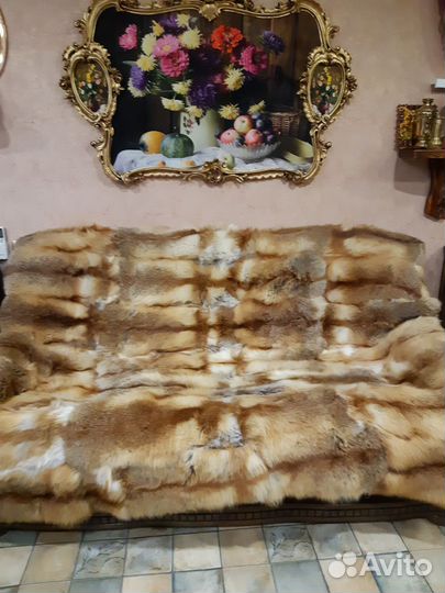 Меховой плед из лисы