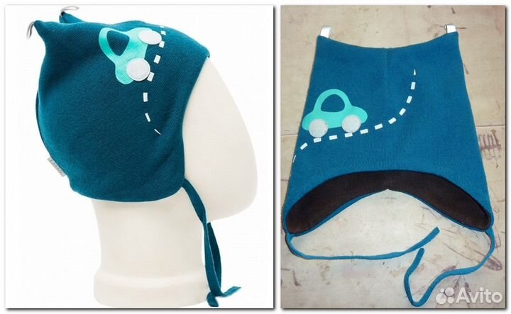 Шапка lassie 46-48 размер и синяя мишка