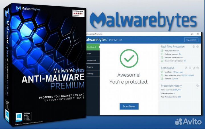 Malwarebytes Premium Anti-Malware 1 год / навсегда