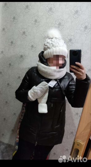 Комплект шапка шарф и варежки