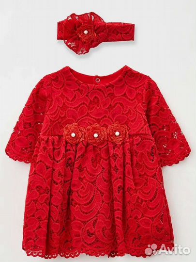 Новое платье с повязкой для девочки 9-18 мес