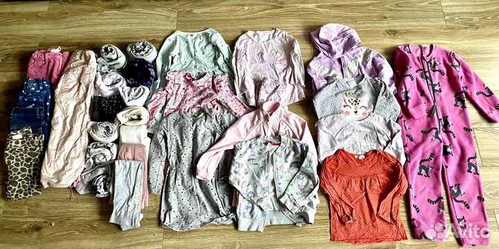 Большой пакет вещей на девочку 98 весна, лето