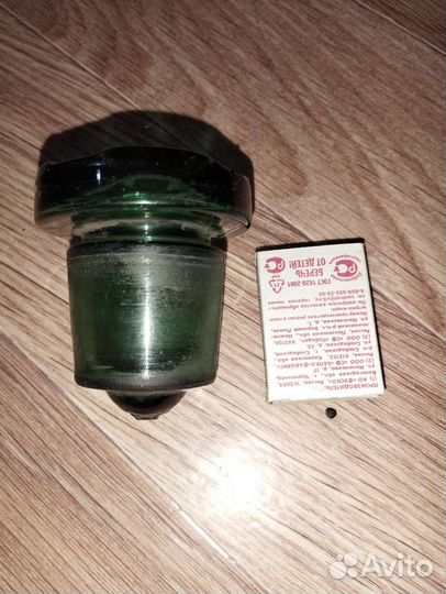 Стеклянная пробка ручной работы старинная