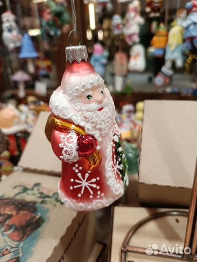 Елочная игрушка Дед Мороз Элита украшение стекло