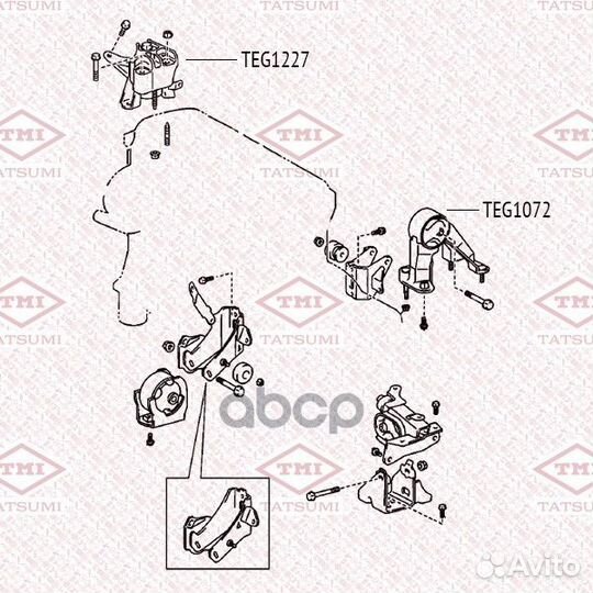 Опора двигателя правая toyota Avensis Verso/Noa