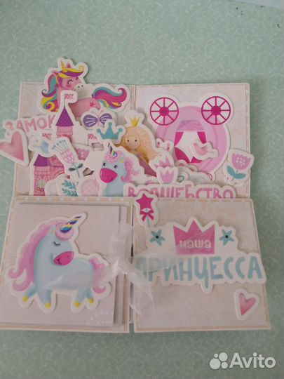 Открытка-коробочка pop up для поздравления девочки