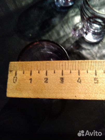 Стопка/рюмка цветное стекло с ручкой