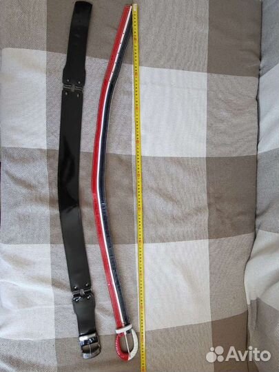 Лаковые ремни, чёрный красный