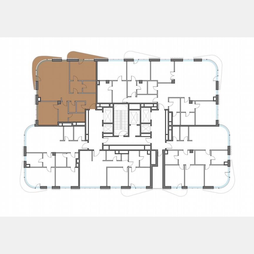 2-к. квартира, 129,2 м², 6/14 эт.