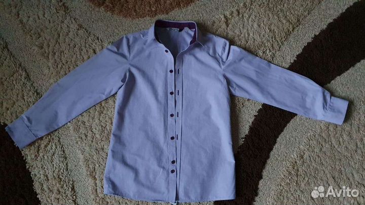 Рубашка Silver grey, slim, состоян. новой, 134-140