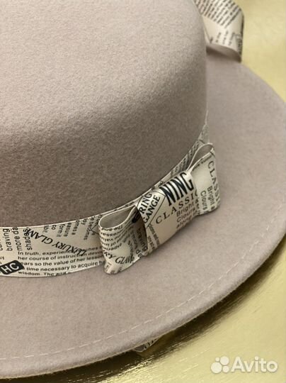 Шляпа фетровая женская с лентами новая