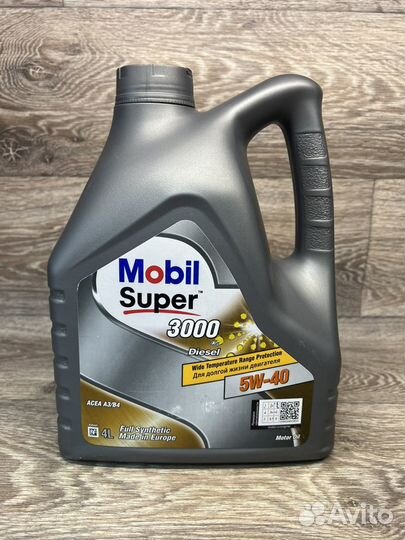 Масло моторное Mobil Super 3000 5w40 Diesel, 4л