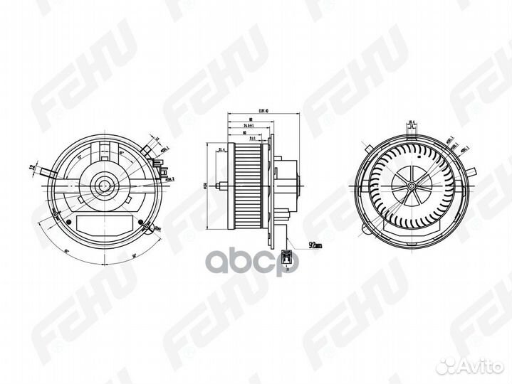 Электровентилятор отопителя Skoda Octavia A7 (1