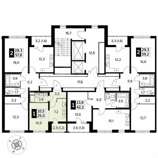 Квартира-студия, 25 м², 17/24 эт.