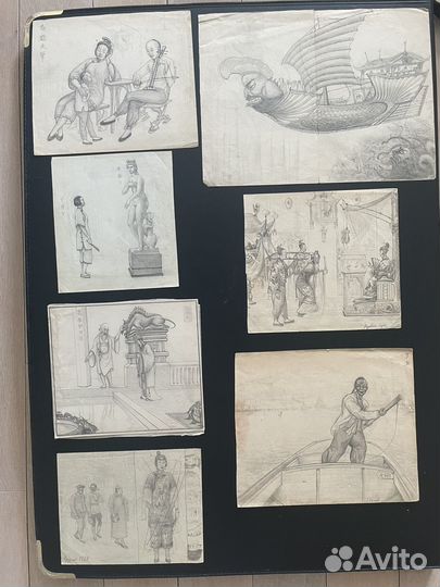 Старый Китай рисунок картина 1927 год