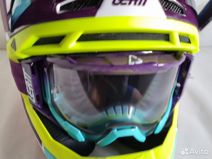 Мотошлем Leatt Moto 8.5 Helmet Kit Neon + очки