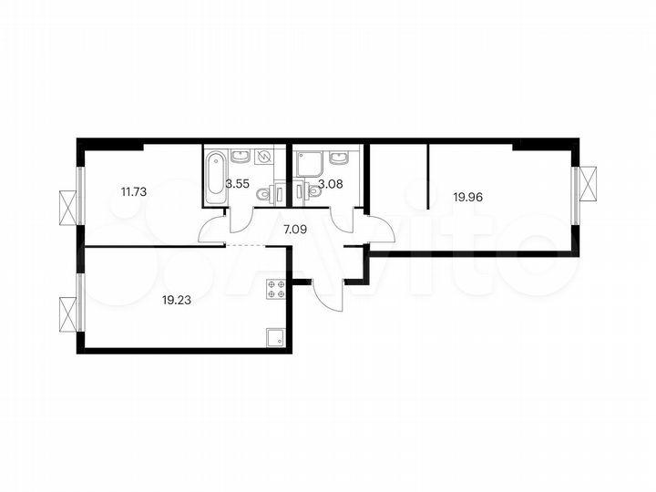 2-к. квартира, 64,6 м², 14/17 эт.