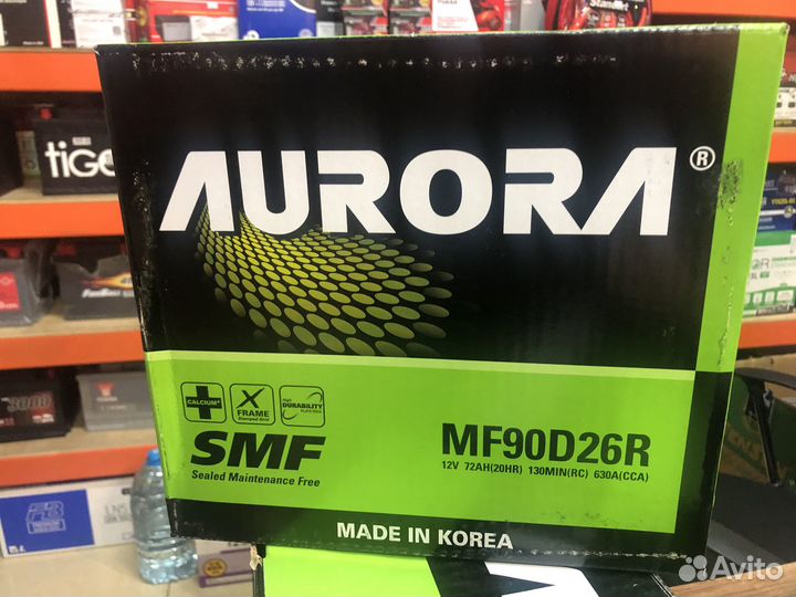 Аккумулятор aurora 72Ач прямая полярность MF90D26R