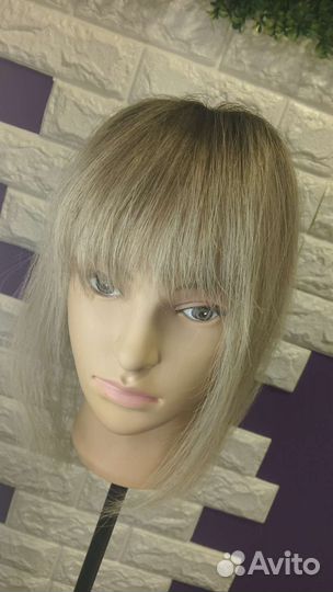 Парик накладка из натуральных волос