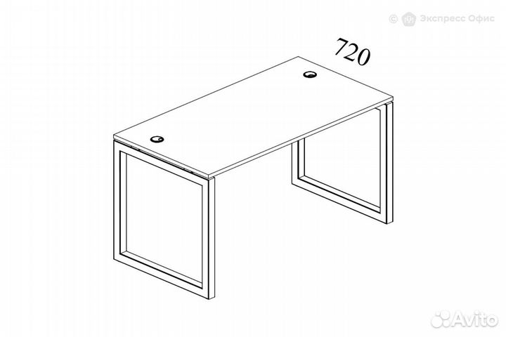 Письменный стол на О-образном м/к Metal system quattro 40x40 40бо.сп-4