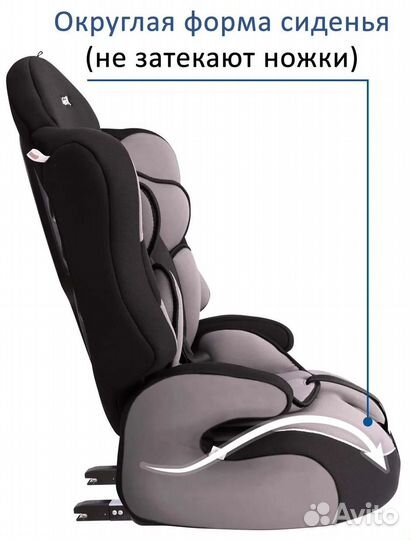 Автокресло (9-36 кг) Siger Прайм серое