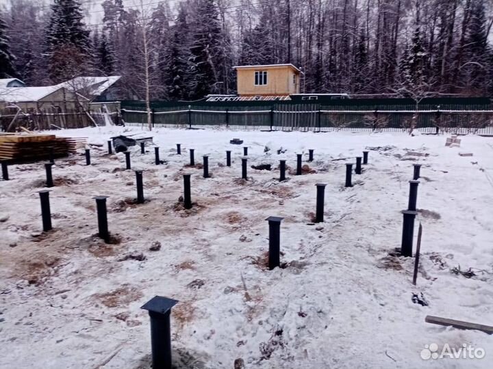Винтовые сваи под ключ. Установка винтовых свай