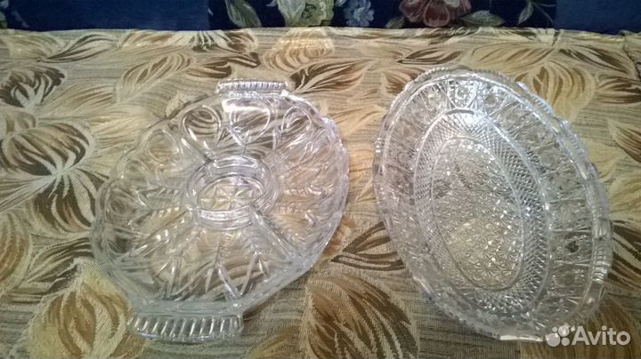 Менажница и блюдо овальное хрусталь