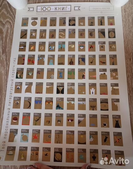 Скретч-постер 100 книг