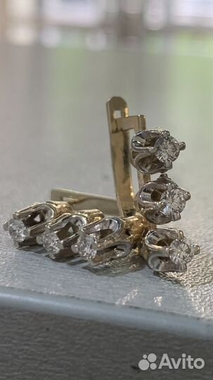 Золотые серьги с бриллиантами 585