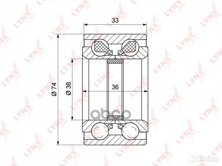Подшипник ступицы передний (с ABS, 36/33x38x7