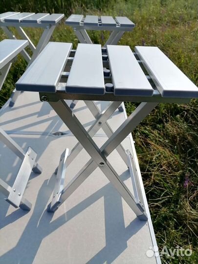 Стол туристический складной + 4 алюминиевых стула