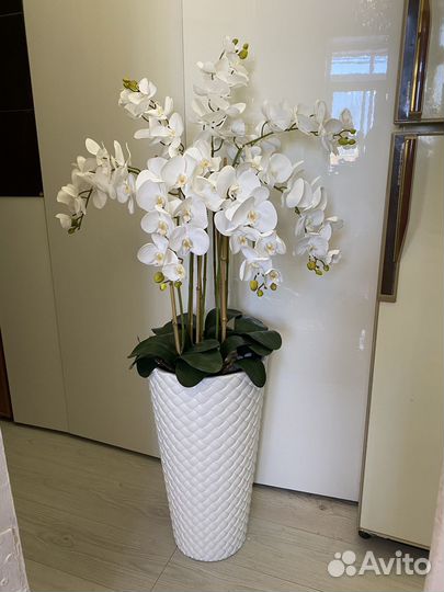 Орхидея искусственная из силикона качество премиум