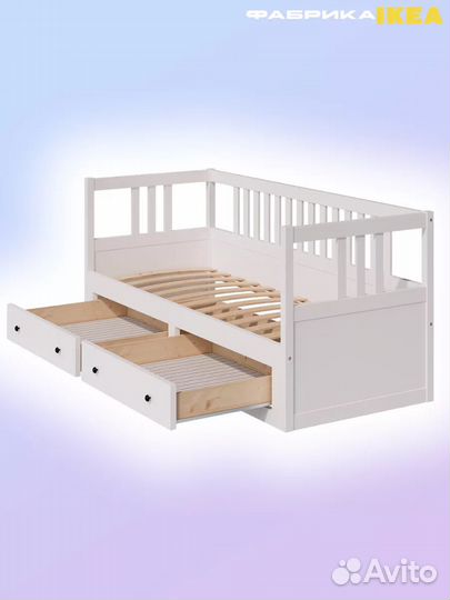 Кровать-тахта с ящиками Икеа hemnes кымор, 80x200с