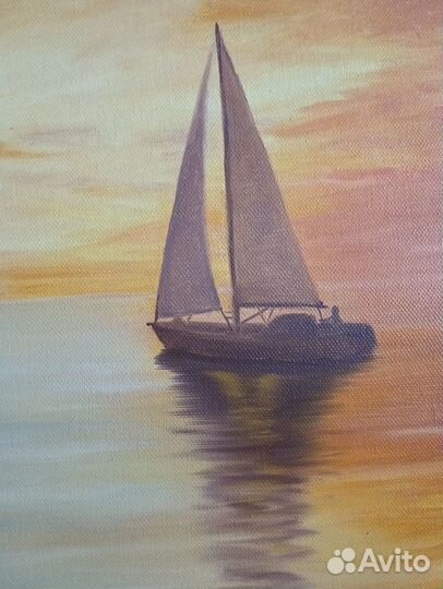 Картина маслом с закатом