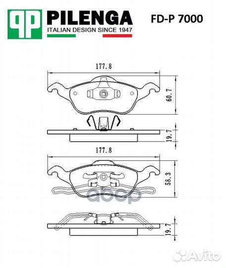 Колодки тормозные дисковые перед прав/лев F