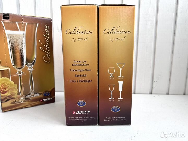 Бокалы для шампанского фужеры богемия