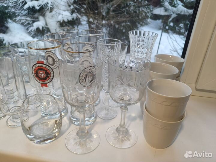 Стаканы и бокалы наборами и одиночные